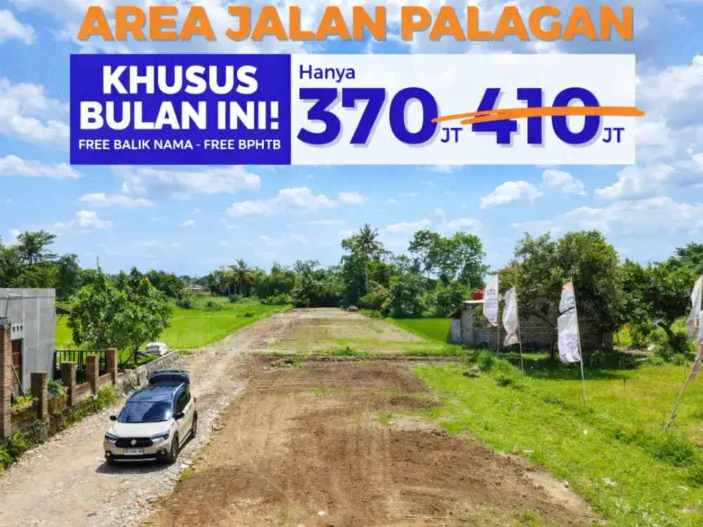 Luas Idean Cocok Untuk Hunian View Sawah. Tanah Dekat Jalan Kaliurang