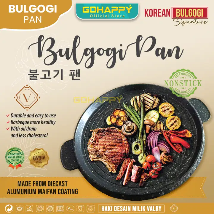 BULGOGI GRILL BBQ PAN Alatpanggang wajan antilengket panggangan daging