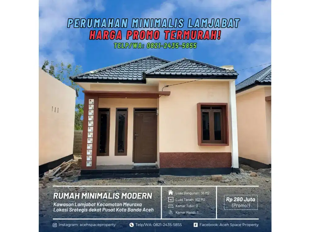 Dijual Rumah Murah di Lamjabat Dekat Kawasan Blang Padang - Harga Promo Diskon!