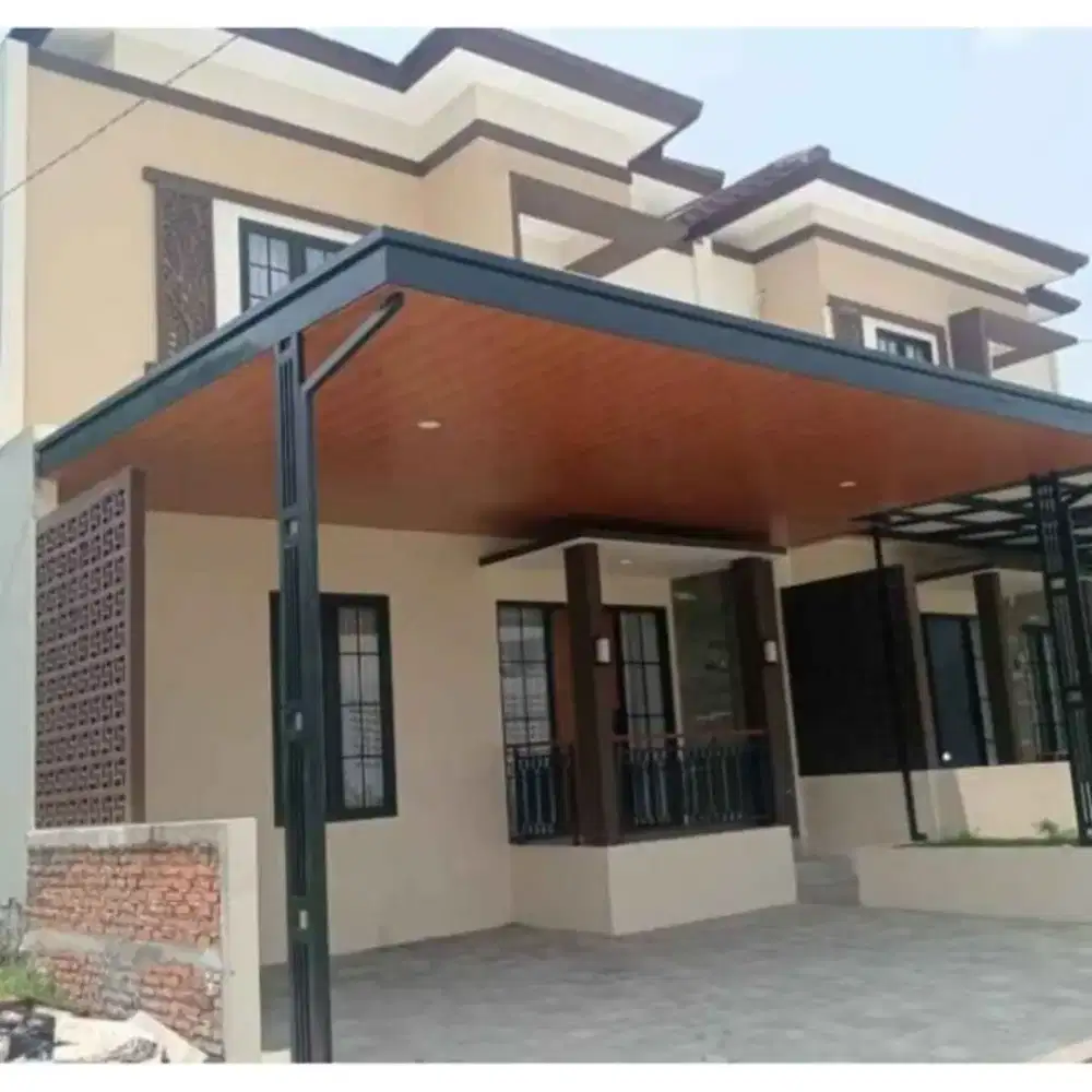 Kanopi cardoba modern atap alderon double layer+plafon pvc laminated