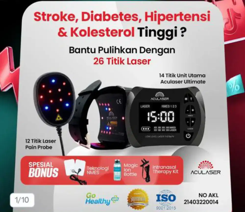 Alat Terapi Laser untuk Stroke, Hipertensi, Diabetes, Kolesterol