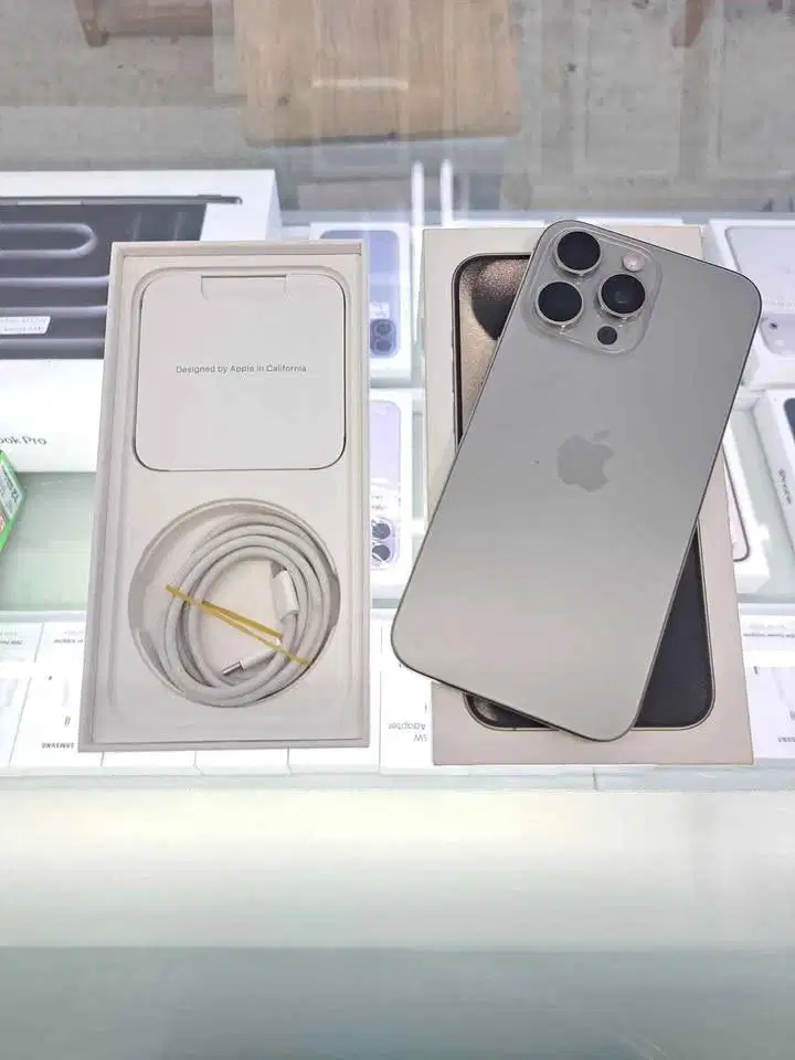 Second IPhone 15 Pro Max 256GB Natural Titanium Ex IBOX Mulus Like New