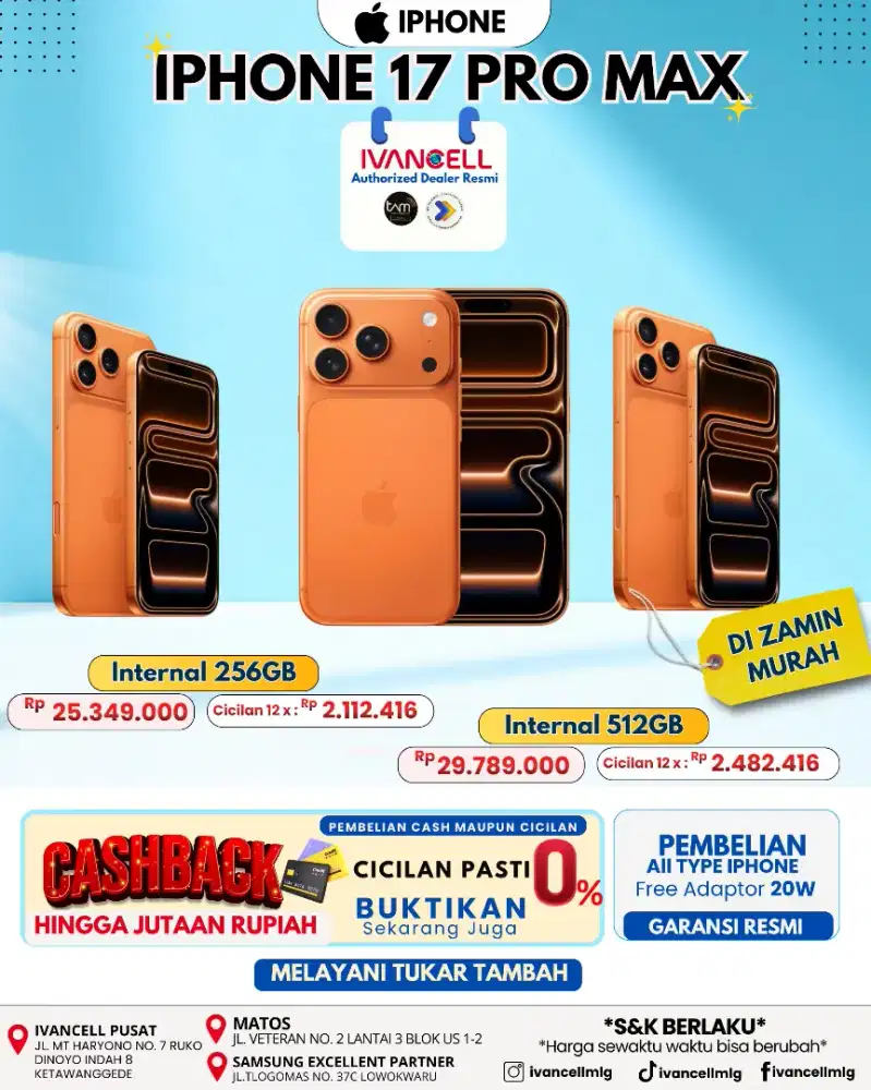 IPHONE 17 PROMAX 256 GB IBOX NEW