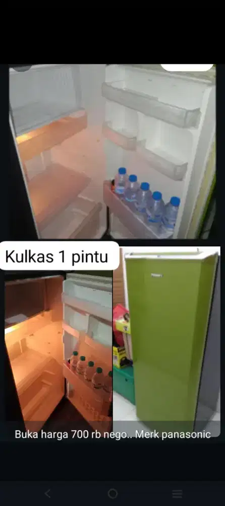 Jual cepat kulkas 1 pintu merk panasonic kondisi bagus