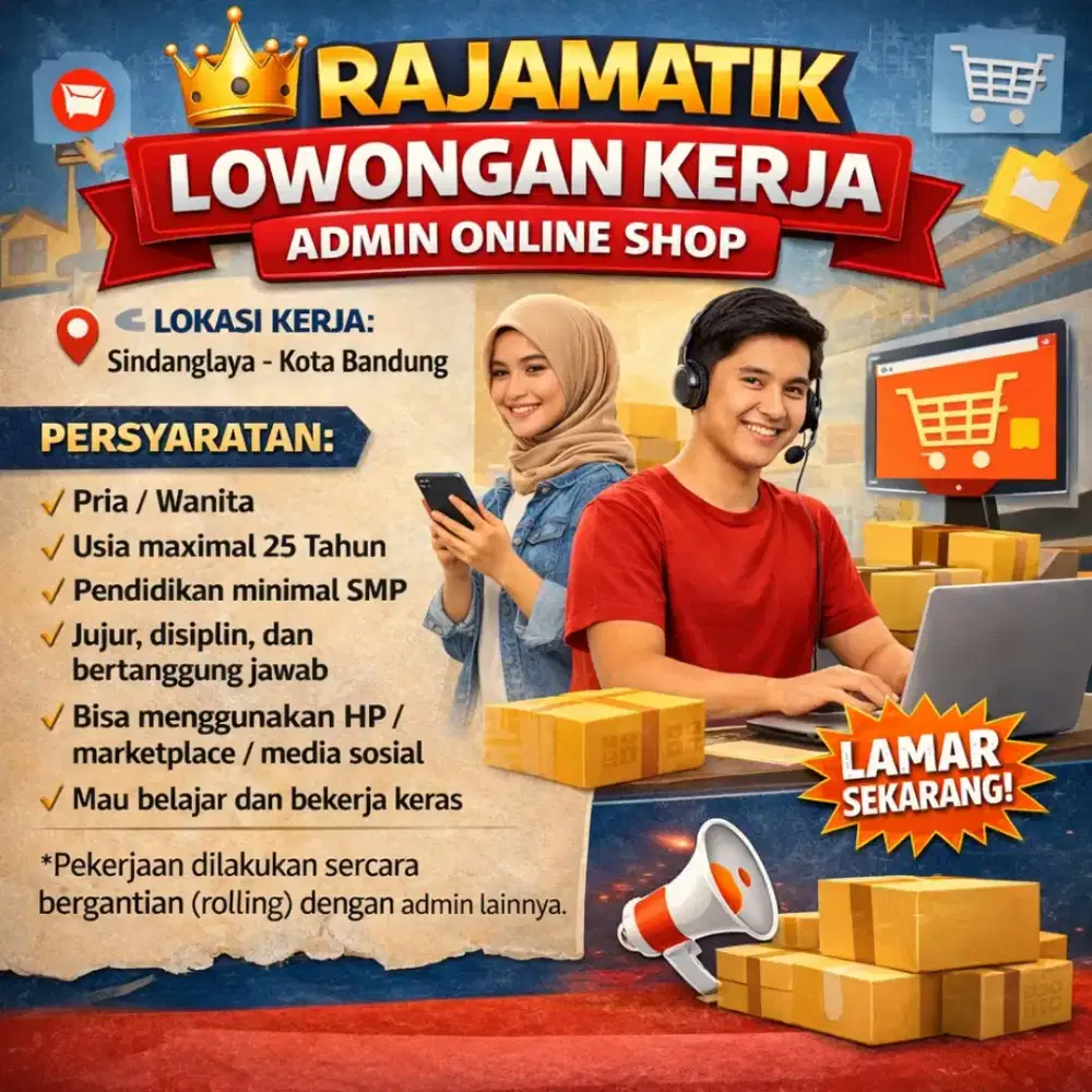 Lowongan Kerja Admin Online Shop – Rajamatik Bandung
