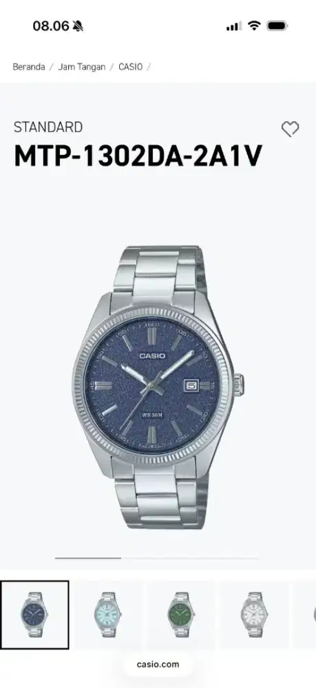 Jam Tangan Casio General MTP-1302DA-2A1VDF Men Blue