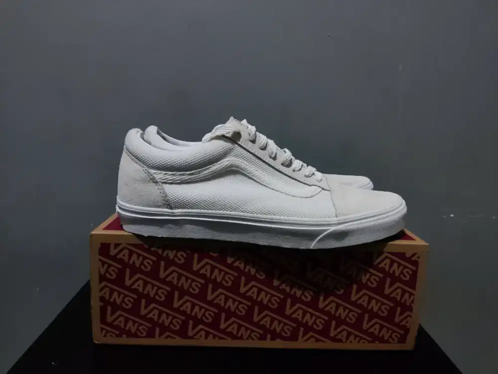 100% ORI Vans Oldskool Textured Blanc de Blanc White - EU 45