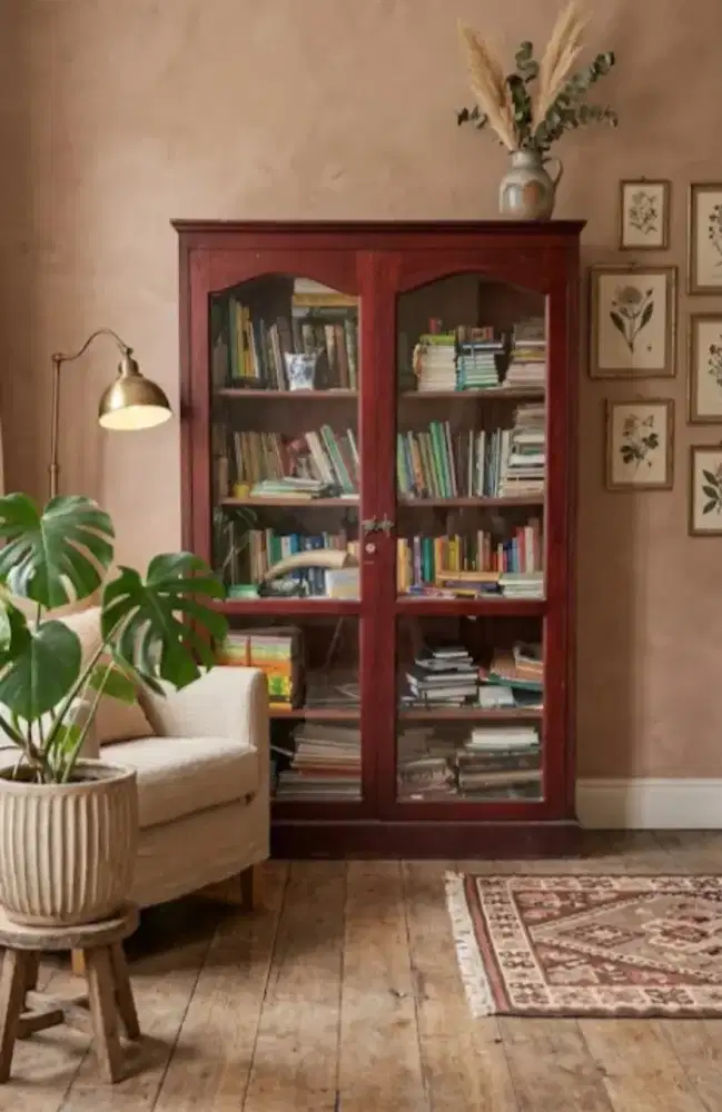 Lemari kayu Rak buku kuat kokoh anti keropos