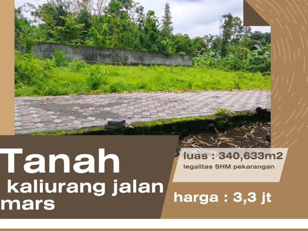 Tanah Jogja Kost Area Kampus UII Kaliurang SHM Pekarangan