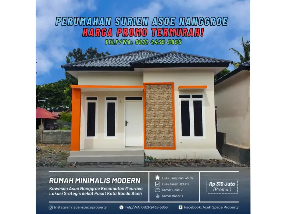 Dijual Rumah Murah di Surien Asoe Nanggroe Dekat Kampus Unida - Harga Promo Termurah!