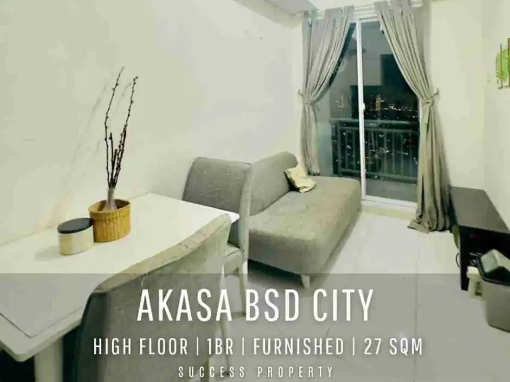 For Rent! Akasa Apartment BSD Tower Kalyana High Floor with City Light Night View