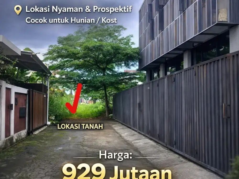 Hanya 100 meter dari jalan utama, Tanah dekat Kampus UII