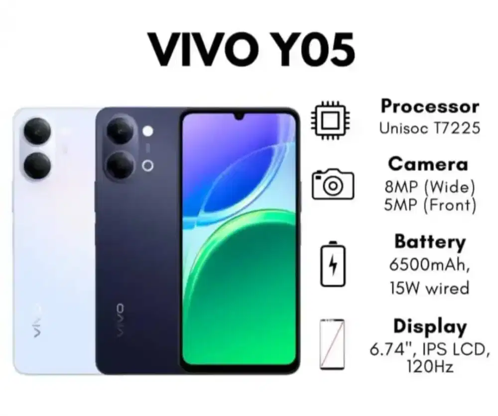 Vivo Y05 New baterai 6500