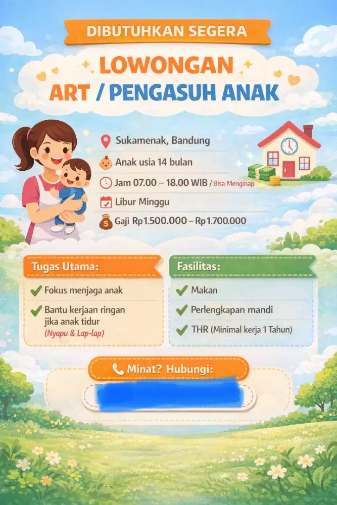DIBUTUHKAN PENGASUH ANAK/ART
