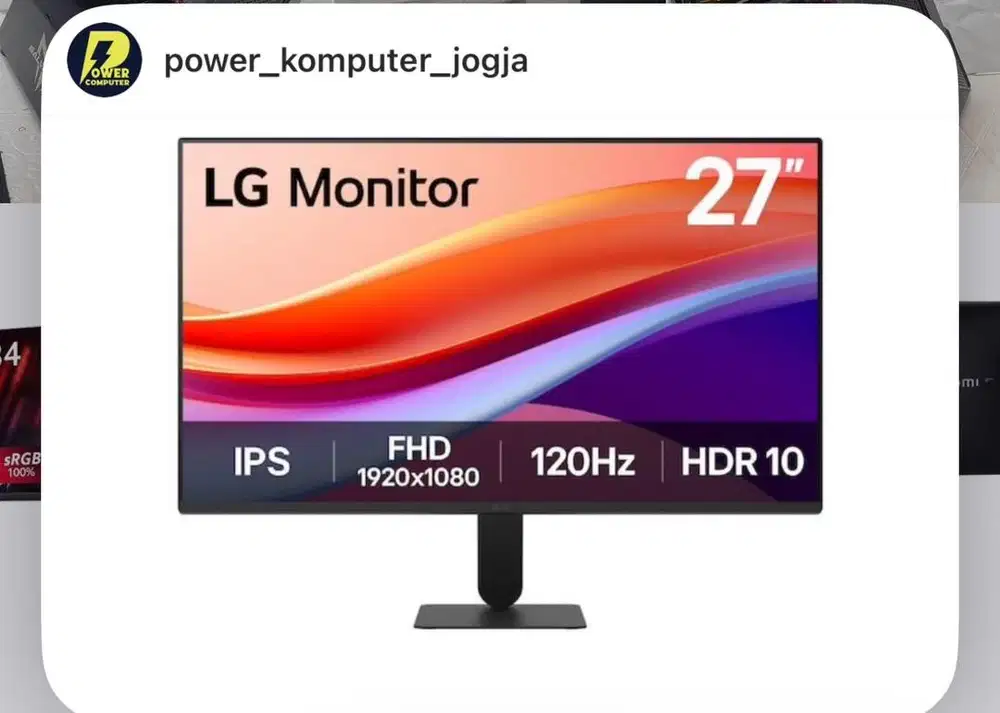 Monitor LG 27 inch 120HZ IPS Editing/Desain