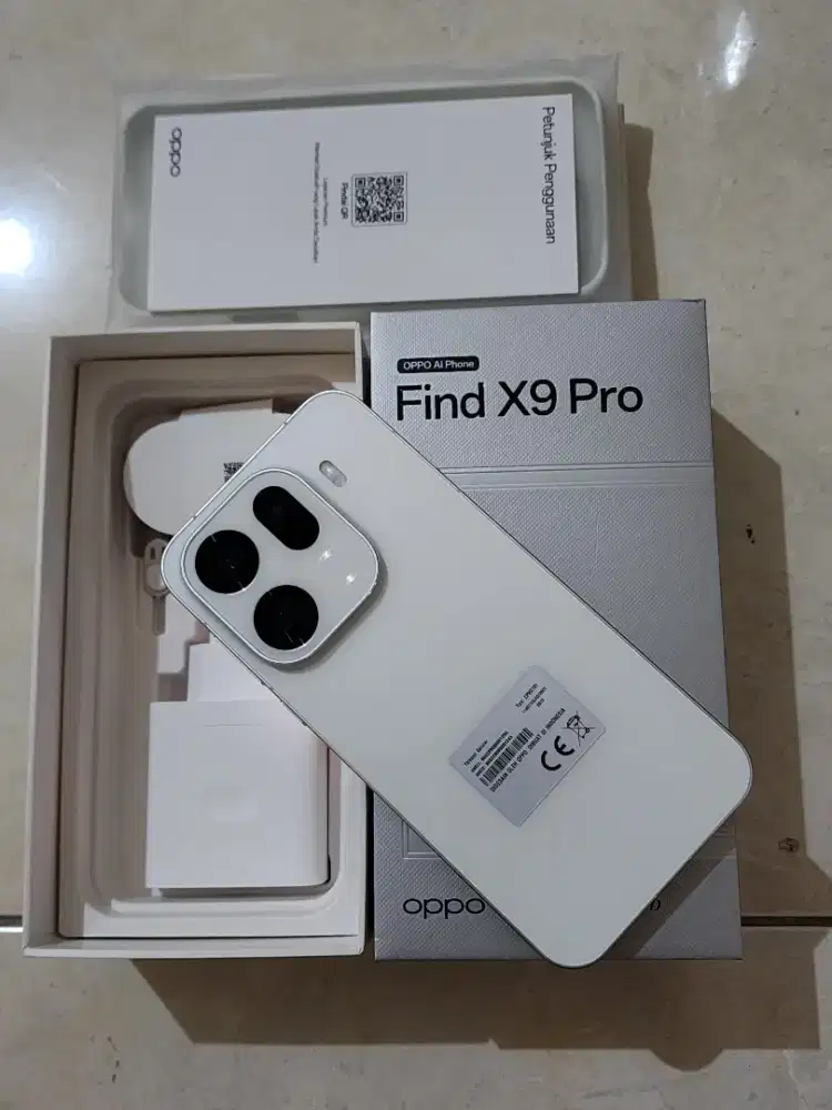 Oppo Find X9 Pro 5G 16/512Gb, warna White, Aktif 31/3/2026, 100% Mulus