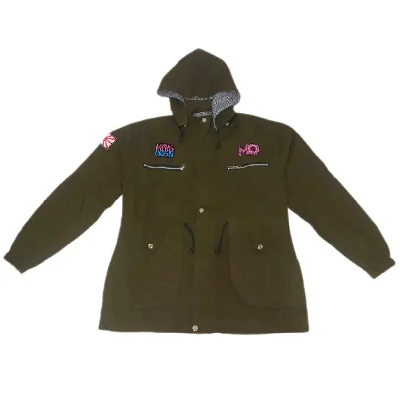 Jaket Parka Wanita Army | Jaket Wanita Kupluk Lepas Pasang - Army