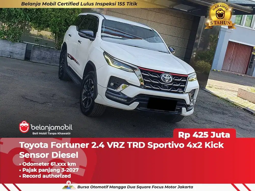 [ GARANSI 5TH ] Toyota Fortuner 2.4 VRZ TRD Sportivo Diesel 2021 2022