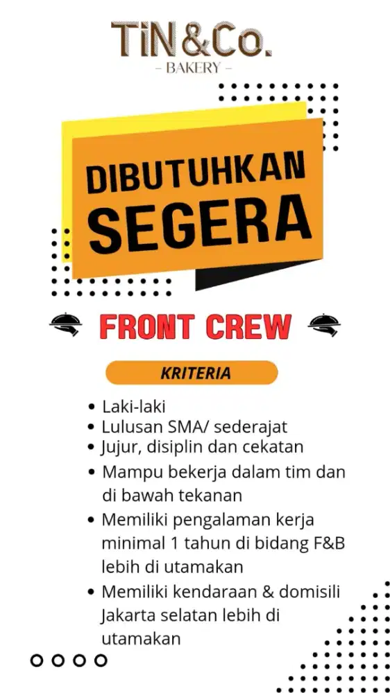 Front Crew Tin & co. bakery