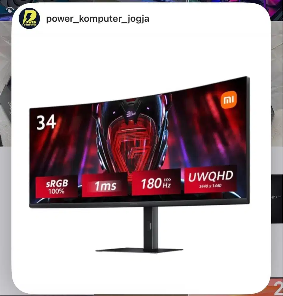 Xiaomi Mi G34WQI New Box 34inch Curved 180Hz 1Ms Mantap