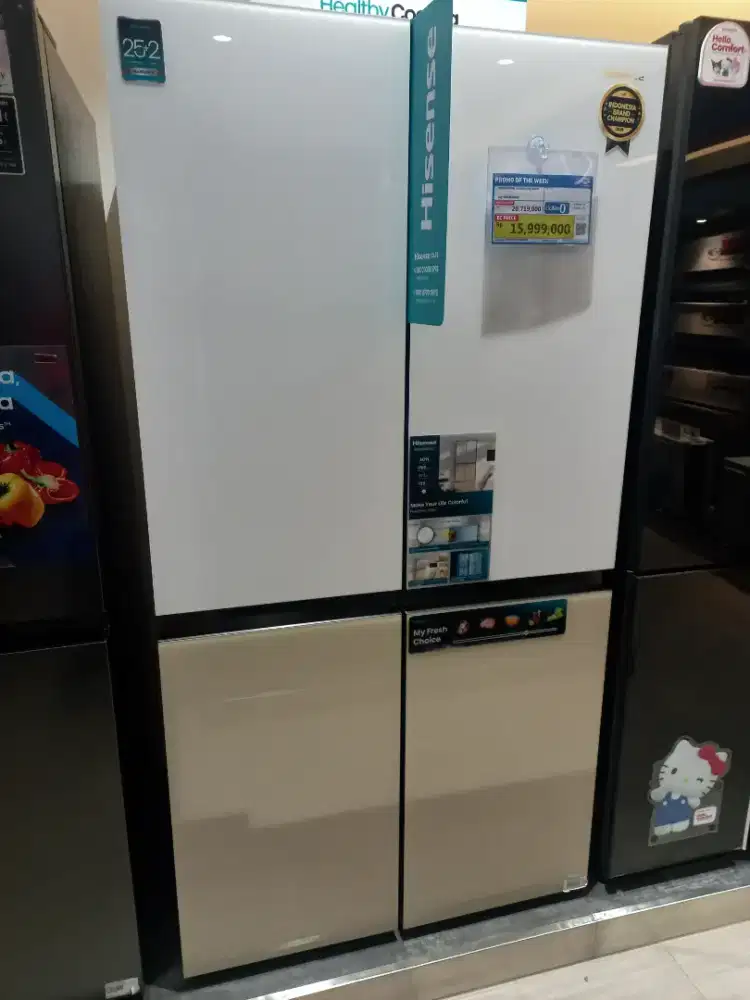 HISENSE REFRI 4 DOOR 670 LITER KHAKI