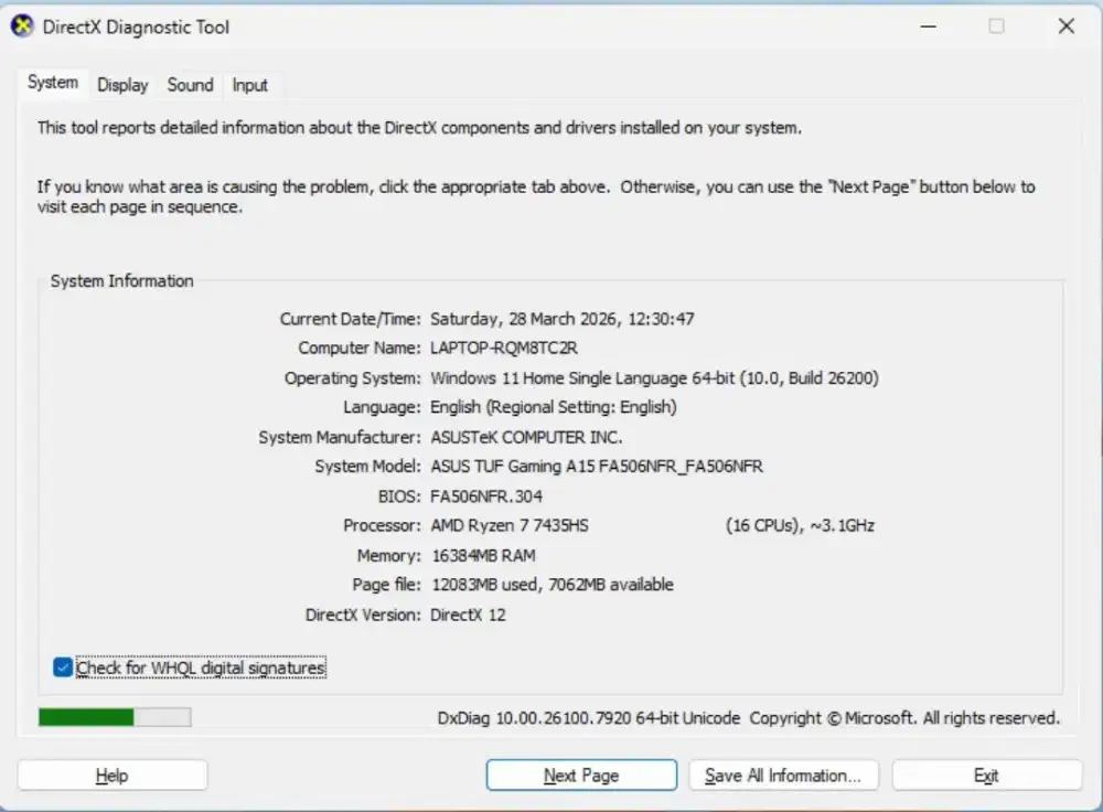Laptop asus tuf gaming ryzen 7 ram 16 gb rtx 2050