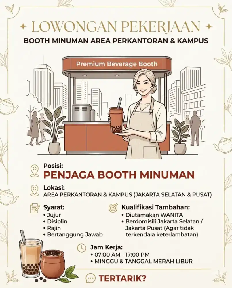 Meracik dan menjaga booth minuman
