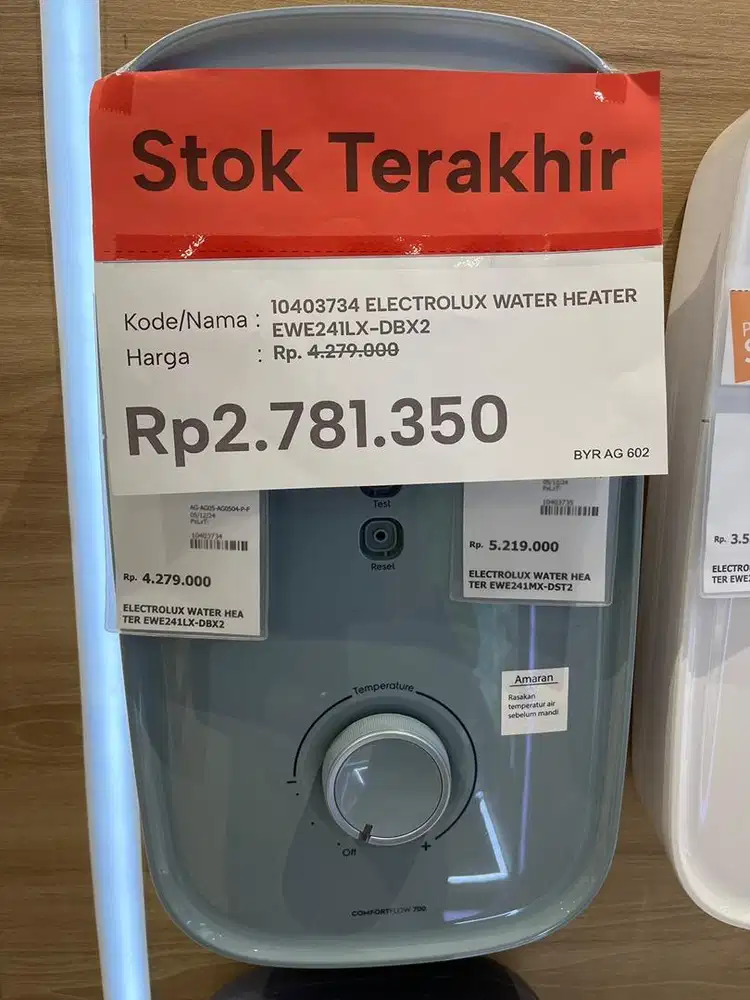 STOK TERAKHIR! Water Heater Electrolux (bisa cicilan 0%)