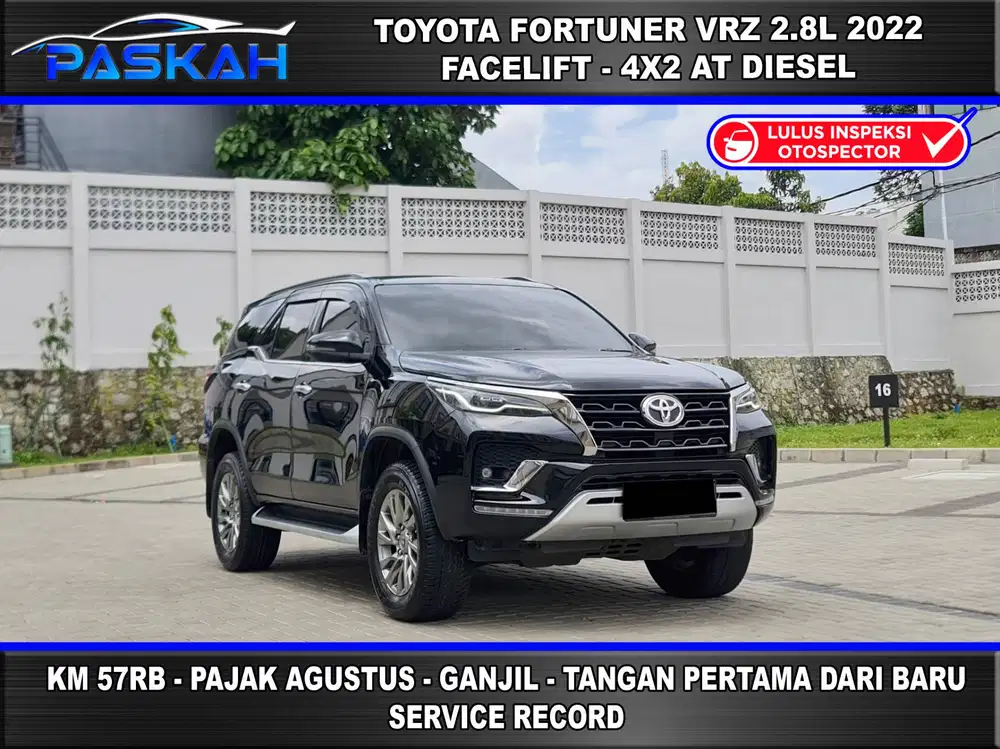 Ganjil AGUSTUS KM=57rb BUNGA=4% Fortuner VRZ 2.8L 2022 GR SPORT DIESEL