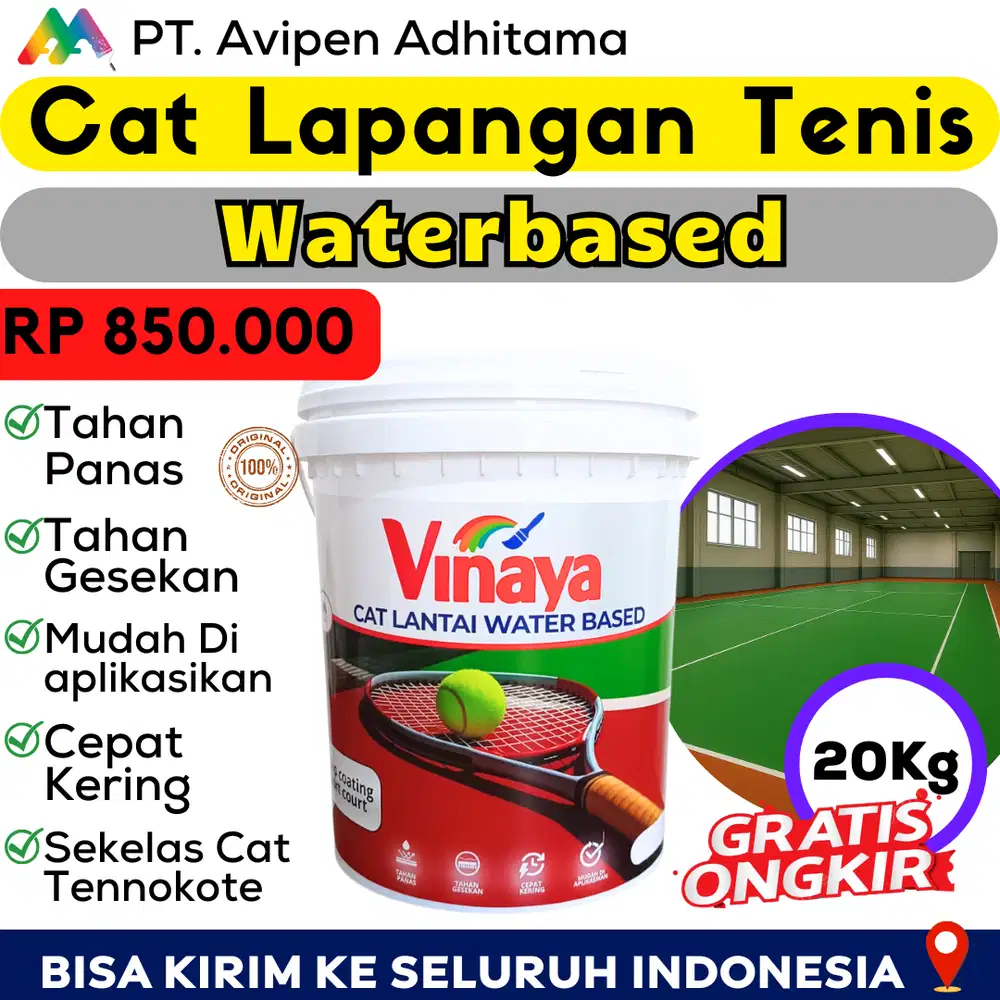 Cat Lapangan Tenis 20 Kg Anti Licin Untuk Outdoor Indoor Tangerang