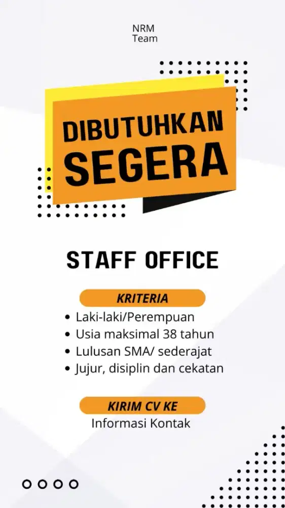 Information Lowongan Staff