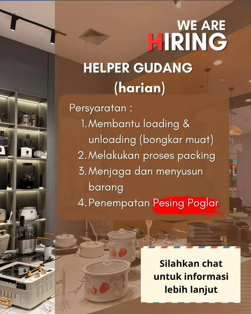 HELPER GUDANG (harian)