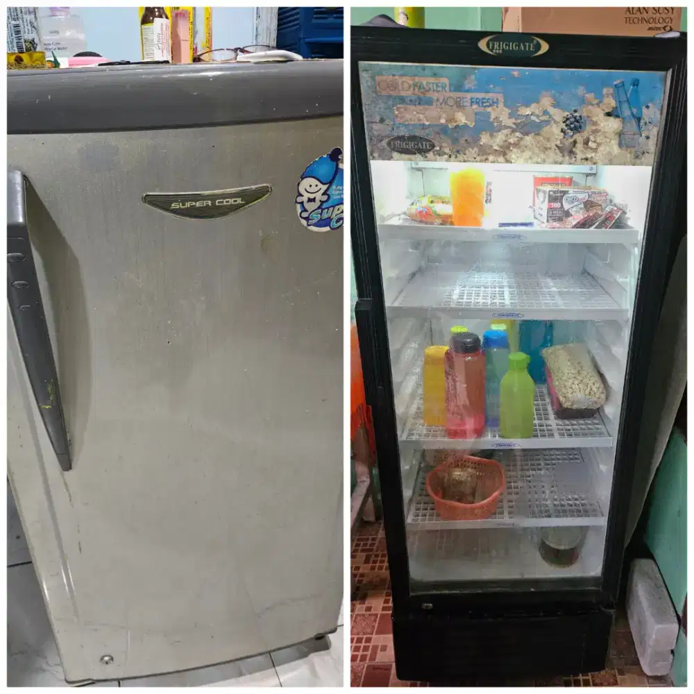 Murah! 2 Kulkas (1 Pintu & Showcase) – Kondisi Normal Siap Pakai