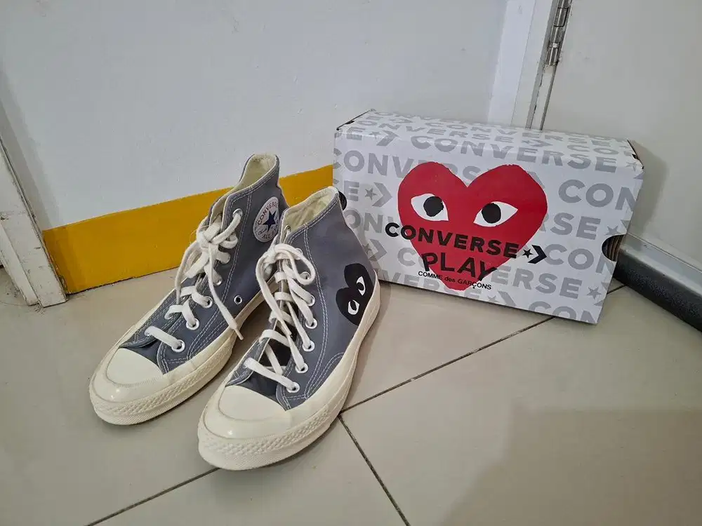 [PRELOVED] CONVERSE X COMME DES GARÇONS PLAY CHUCK 70 - GRAY size 38