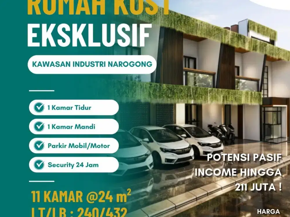 Dijual Kost Kosan 11 Kamar Di Kawasan Industri Narogong Cileungsi Nego