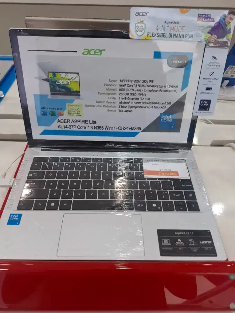 Laptop acer aspire lite AL 14-37P core 3 NP355 8 256