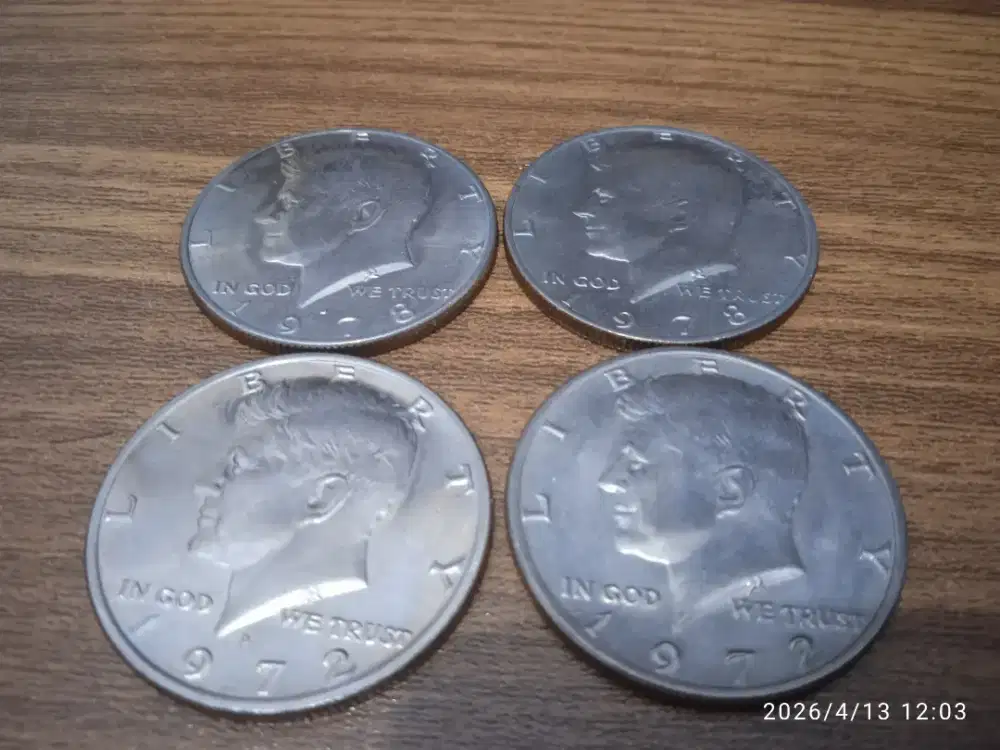 Koin half dollar amerika kennedy 1972 1978