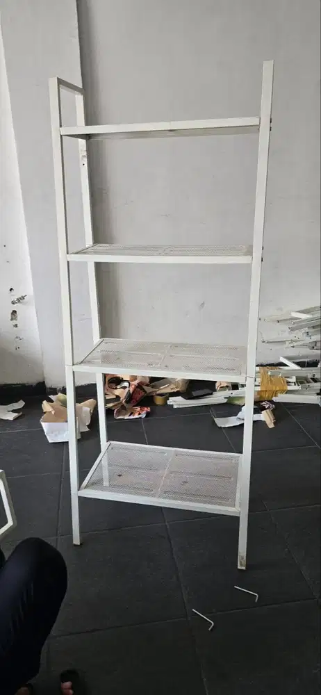 Rak Penyimpanan Besi Minimalis Putih – 4 Susun (Storage Rack)