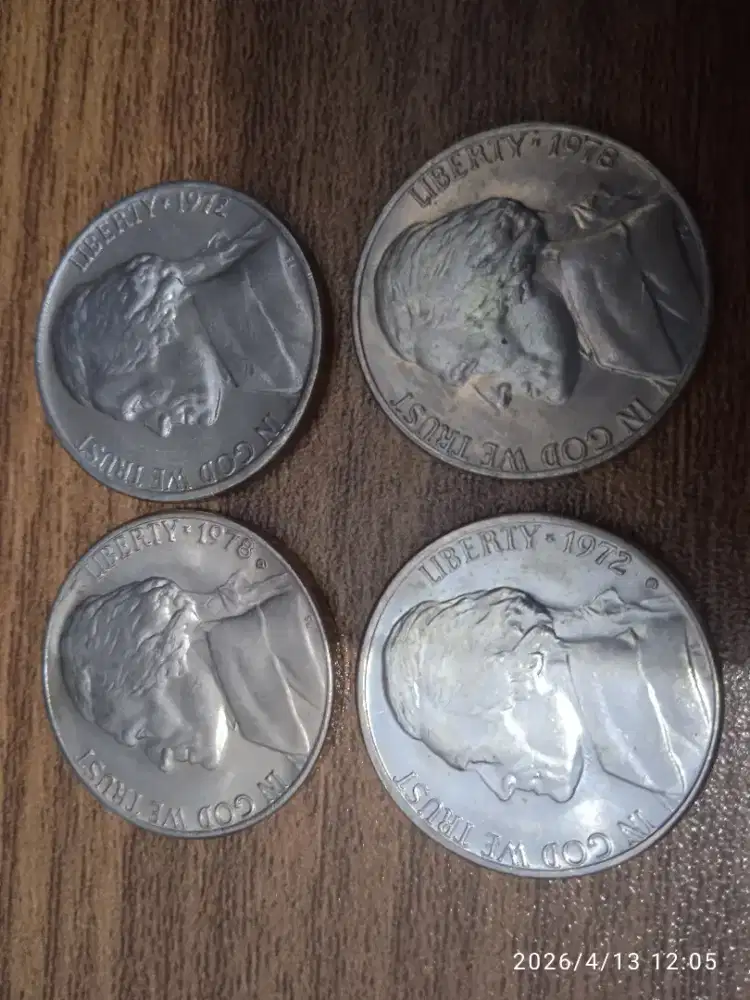 Koin five cent amerika 1972 1978 jefferson UNC