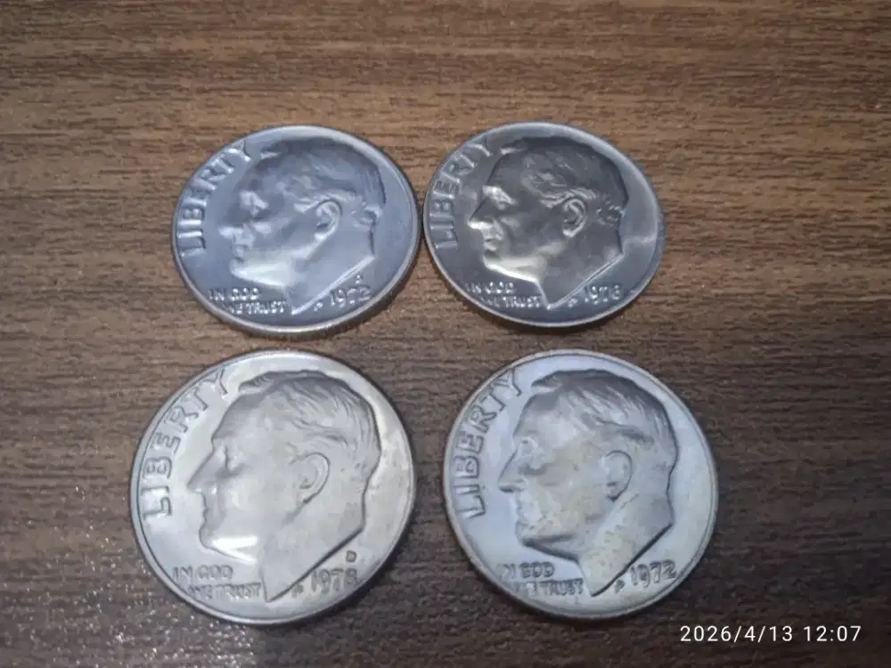 Koin one dime amerika Roosevelt 1972 1978 UNC