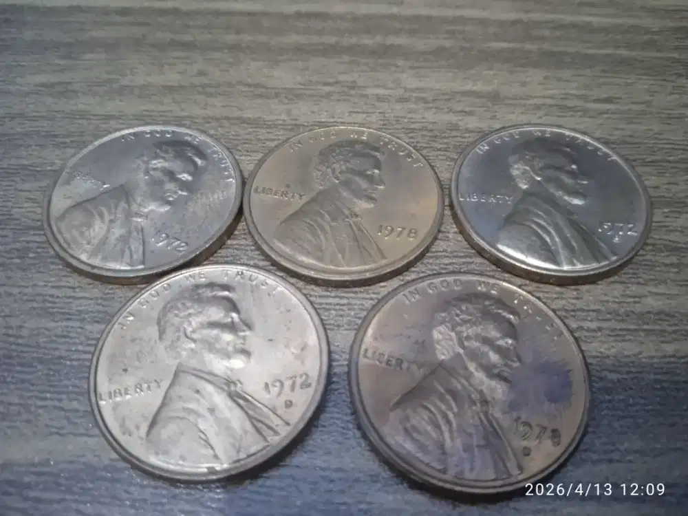 Koin one cent Amerika Lincoln 1972 1978 UNC