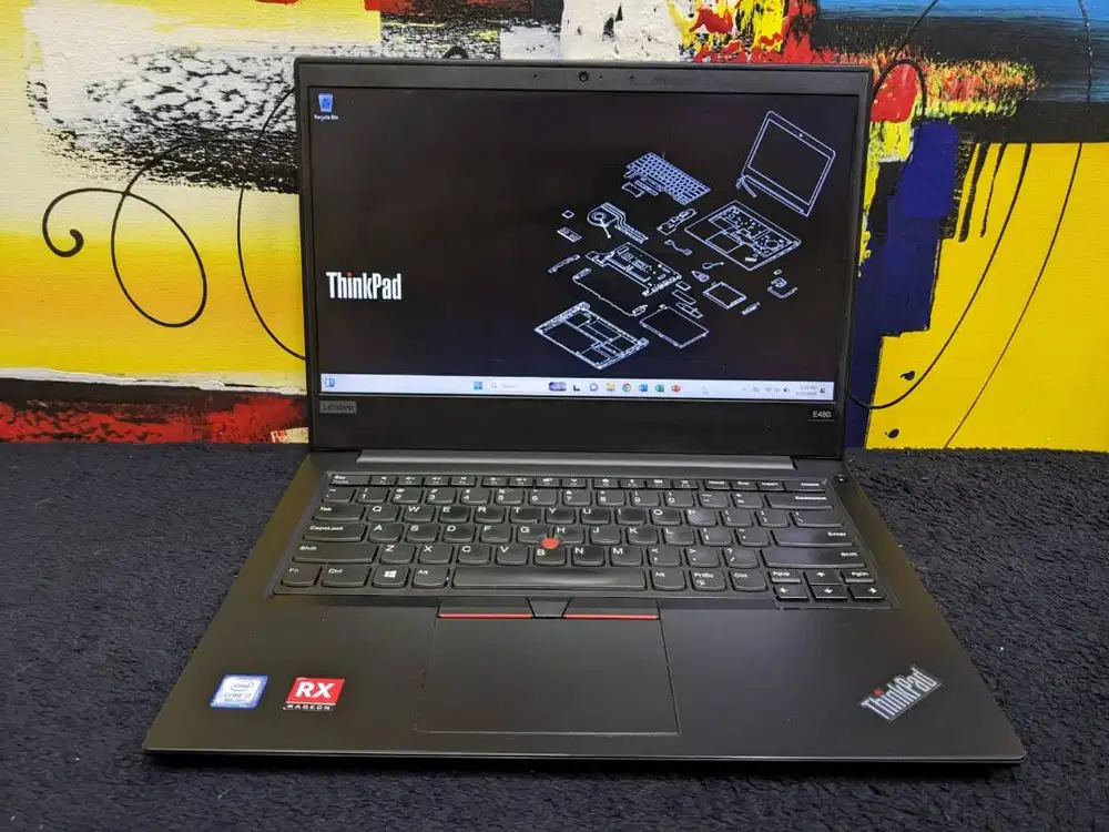 Laptop Lenovo Thinkpad E480 Core i7 Gen 8 8/128 RX550 2GB Siap Pakai