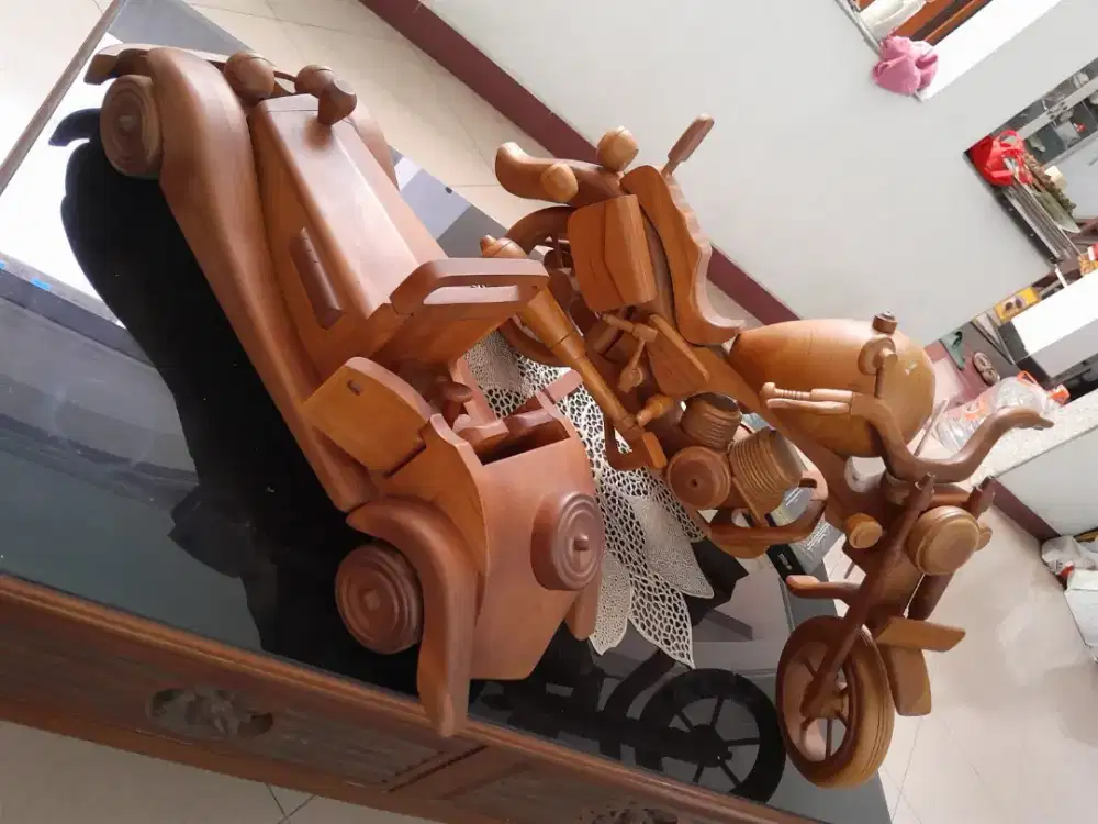 Dekorasi Mobil & Motor Kayu Jati 1 set