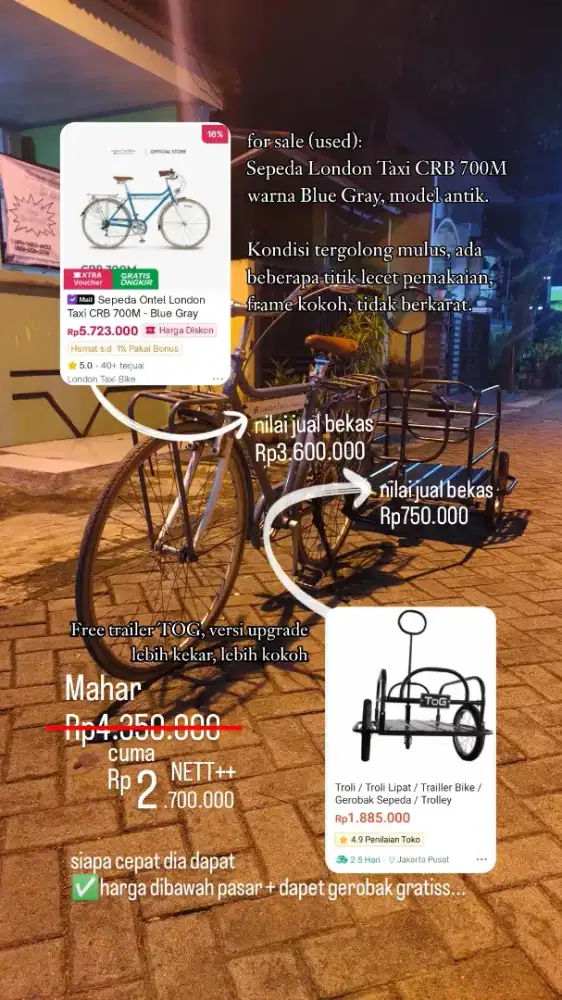Sepeda Ontel London Taxi CRB 700M Onthel