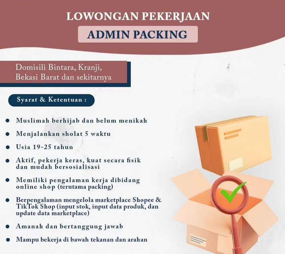 Admin Packing Barang Online