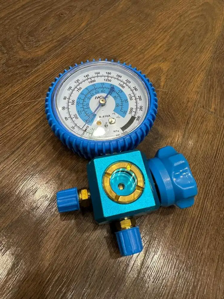 Alat pengukur tekanan AC Manifols Single R410