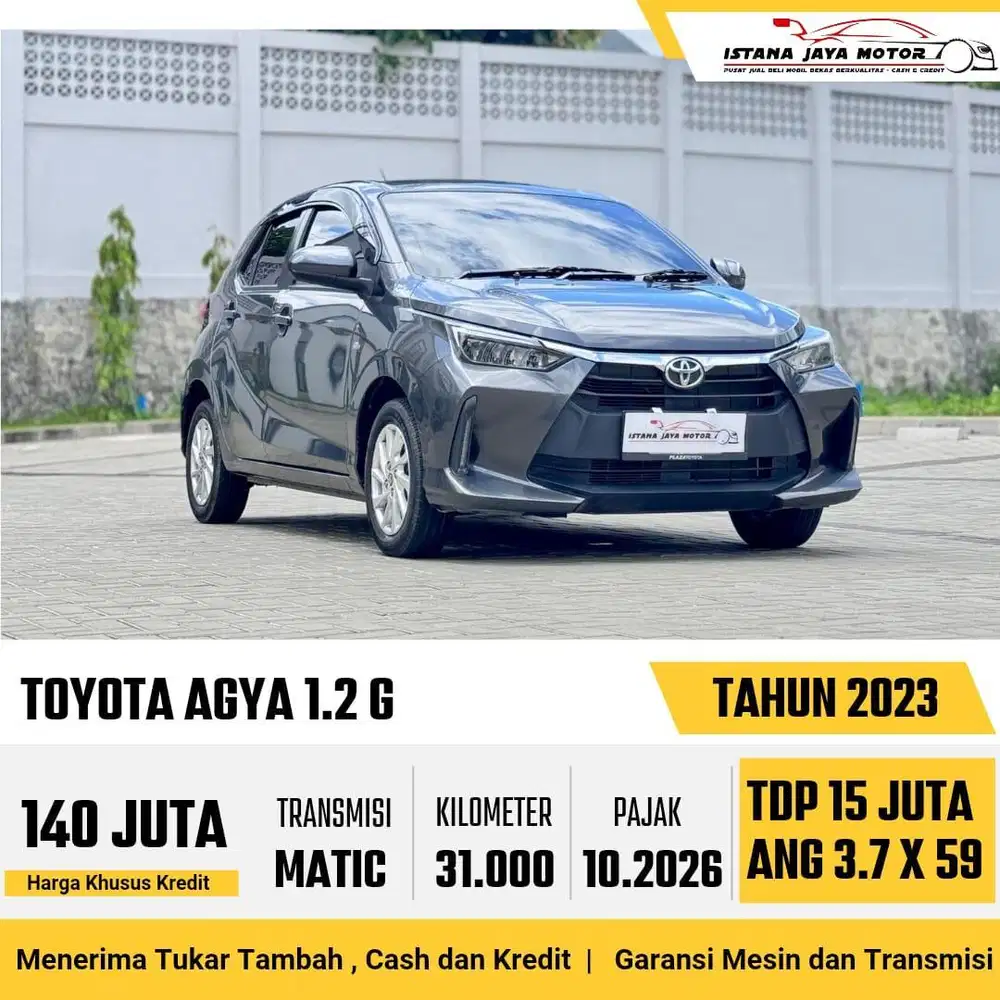 KM 30RB Toyota Agya 1.2 G Automatic 2023 Abu