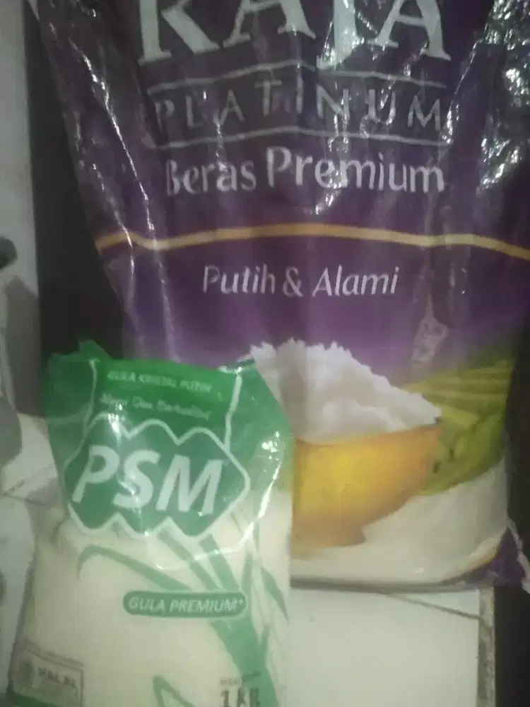 Beras cap raja platinum 10kg+ gula PSM 1kg murah
