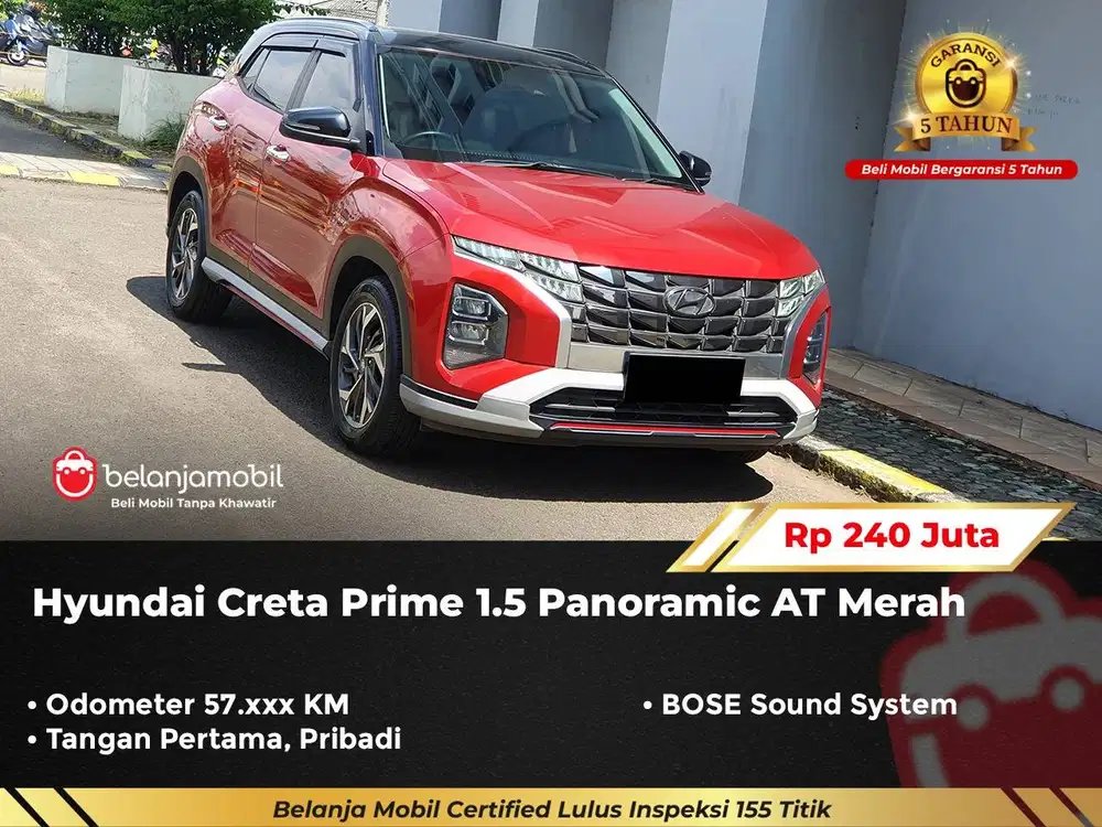 [ GARANSI 5TH ] Hyundai Creta Prime 1.5 Panoramic AT 2022/2023