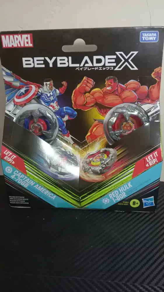 Beyblade X Marvel Double pack Captain america Red Hulk Hasbro